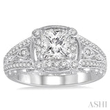 3/8 ctw Round Diamond Semi-Mount Engagement Ring in 14K White Gold