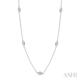 1/2 Ctw Marquise Motif Round Cut Diamond Station Necklace in 14K White Gold