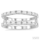 3/4 ctw Baguette Diamond Insert Ring in 14K White Gold