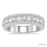 1 Ctw Baguette & Round Cut Diamond Fashion Band in 14K White Gold