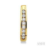 1/4 Ctw Round Cut Diamond Hoop Earrings in 14K Yellow Gold