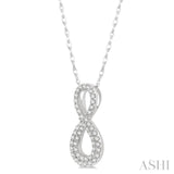1/4 Ctw Round Cut Diamond Infinity Pendant With Chain in 14K White Gold