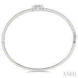 1 Ctw Oval Shape Round Cut Diamond Lovebright Stackable Bangle in 14K White Gold
