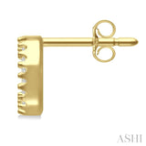 1/10 Ctw Initial 'O' Single Cut Diamond Earrings in 10K Yellow Gold