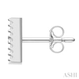 1/10 Ctw Initial 'H' Single Cut Diamond Earrings in 10K White Gold