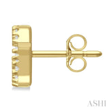 1/8 Ctw Initial 'G' Single Cut Diamond Earrings in 10K Yellow Gold