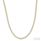 10 Ctw Round Cut Diamond Tennis Necklace in 14K Yellow Gold