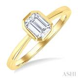 1/4 Ctw Pie Cut Emerald Diamond Solitaire Ring in 14K Yellow Gold