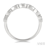 1/10 Ctw Pear and Rhombus Shape Lattice Round Cut Diamond Wedding Band in 14K White Gold