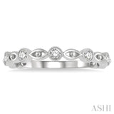 1/5 Ctw Lattice Marquise & Circular Mount Round Cut Diamond Stackable Band in 14K White Gold