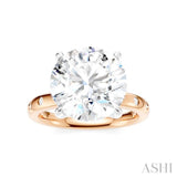 1/5 Ctw Round Shape Round Cut Diamond Semi-Mount Engagement Ring in 14K Rose and White Gold