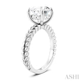1/20 Ctw Circular Shape Round Cut Diamond Semi-Mount Engagement Ring in 14K White Gold