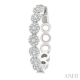 1/2 Ctw Cluster Round Cut Diamond Hoop Earring in 14K White Gold