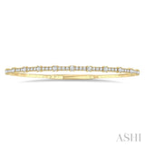 1 Ctw Halfway Prong Set Round Cut Diamond Flex Bangle in 14K Yellow Gold