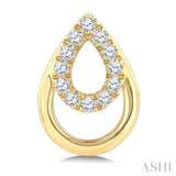 1/6 Ctw Overlay Pear Shaped Frame Round Cut Golden Glow Diamond Fashion Drop Earring in 10K Yellow Gold