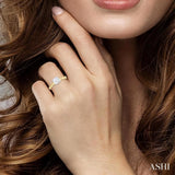 1/8 Ctw Round Cut Diamond Circular Shape Marquise Motif Carved Round Shape Semi-Mount Engagement Ring in 14K Yellow and White Gold