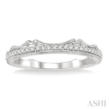 1/10 Ctw Round Cut Diamond Wedding Band in 14K White Gold