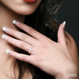 1/3 Ctw Emerald Shape & Round Cut Diamond East West Ring in 14K White Gold