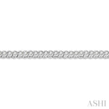 1/4 ctw Round Cut Diamond Miracle Plate Tennis Bracelet in 10K White Gold