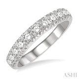 3/4 Ctw 11 Stone Round Cut Diamond Wedding Band in 14K White Gold