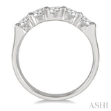 1 ctw Round Cut Diamond 5 Stone Wedding Band in 14K White Gold