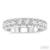 2 Ctw 11 Stone Round Cut Diamond Wedding Band in 14K White Gold