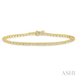 1 Ctw Round Cut Diamond Tennis Tulip Bracelet in 14K Yellow Gold