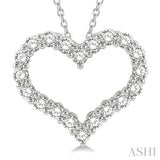 2 Ctw Heart Shape Round Cut Diamond Pendant With Chain in 14K White Gold