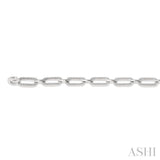 1 Ctw Round Cut Diamond Paperclip Bracelet in 14K White Gold