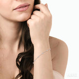 1/2 Ctw Circular Mount Round Cut Diamond Station Bracelet in 14K White Gold