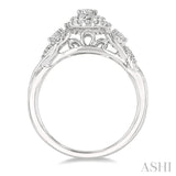 3/8 Ctw Split Twisted Shank Round Cut Diamond Semi-Mount Engagement Ring in 14K White Gold
