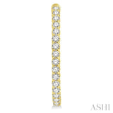 3 Ctw Inside-Out Round Cut Diamond Oval Shape Hoop Earrings in 14K Yellow Gold