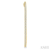 2 Ctw Inside-Out Round Cut Diamond 2-Inch Hoop Earrings in 14K Yellow Gold