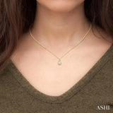 1/10 Ctw Round Cut Diamond Pendant With Chain in 14K Yellow Gold