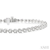 4 Ctw Round Cut Diamond 3-Prong Tennis Bracelet in 14K White Gold