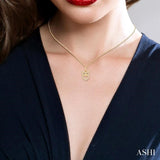 1/8 Ctw Owl Frame Petite Round Cut Diamond Fashion Pendant With Chain in 10K Yellow Gold