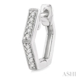 1/8 Ctw Petite Hexagon Round Cut Diamond Fashion Huggies in 10K White Gold