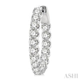 2 Ctw Inside-Out Round Cut Diamond Hoop Earrings in 14K White Gold