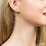 1/10 ctw Star Round Cut Diamond Petite Fashion Earring in 10K Yellow Gold