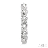 1/10 ctw Round Cut Diamond Huggie Petite Earrings in 10K White Gold