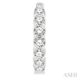 5 ctw Inside-Out Round Cut Diamond Hoop Earrings in 14K White Gold