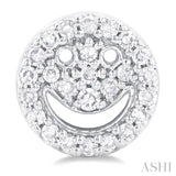 1/6 Ctw Petite Smiley Round Cut Diamond Fashion Stud Earring in 10K White Gold