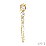 1/2 Ctw Journey Round Cut Diamond Fashion Long Chain Earring in 14K Yellow Gold