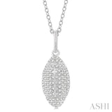 1/4 Ctw Petite Football Round Cut Diamond Fashion Pendant With Chain in 10K White Gold