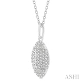 1/4 Ctw Petite Football Round Cut Diamond Fashion Pendant With Chain in 10K White Gold