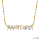 1/5 Ctw Scatter Baguette Cut Diamond Fashion Necklace in 14K Yellow Gold