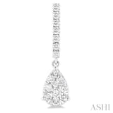 5/8 Ctw Pear Drop Round Cut Diamond Earring in 14K White Gold