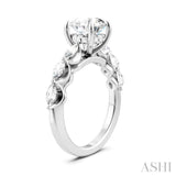 3/4 Ctw Round Shape Marquise and Round Cut Diamond Semi-Mount Engagement Ring in 14K White Gold