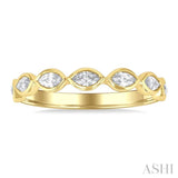 3/4 Ctw East-West Set Marquise Cut Bezel Diamond Stackable Fashion Band in 14K Yellow Gold