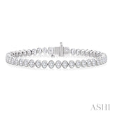 4 5/8 Ctw North-South Bezel Set Oval Cut Diamond Tennis Bracelet in 14K White Gold